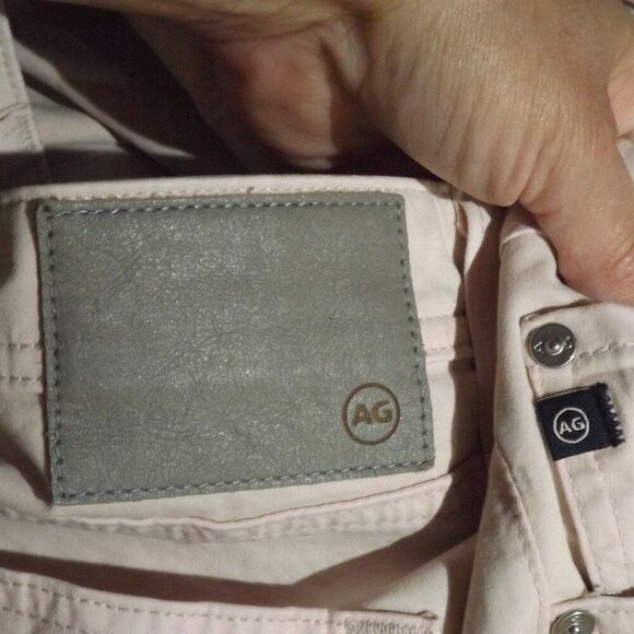 AG Jeans Pants, 34x32, Pale Pink, Slim Straight, Zipper fly, IRREGULAR, 5 pocket - Picture 8 of 14